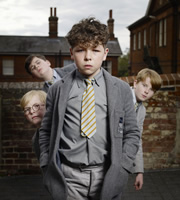 Just William. Image shows from L to R: Henry (Robert Foster), Douglas (Edward Piercy), William Brown (Daniel Roche), Ginger (Jordan Grehs). Copyright: BBC. Just William. Image shows from L to R: Henry (Robert Foster), Douglas (Edward Piercy), William Brown (Daniel Roche), Ginger (Jordan Grehs). Copyright: BBC.
