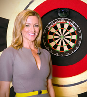 Let's Play Darts. Gabby Logan. Copyright: Zeppotron. Let's Play Darts. Gabby Logan. Copyright: Zeppotron.