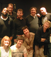 Mr Blue Sky. Image shows from L to R: Kill-R (Javone Prince), Jacqui Easter (Claire Skinner), Dr Ray Marsh (Justin Edwards), Sean Calhoun (Michael Legge), Robbie Easter (Tyger Drew-Honey), Charlie Easter (Rosamund Hanson), Harvey Easter (Mark Benton), Alan Leopold (Simon Day), Lou Easter (Sorcha Cusack). Copyright: Avalon Television. Mr Blue Sky. Image shows from L to R: Kill-R (Javone Prince), Jacqui Easter (Claire Skinner), Dr Ray Marsh (Justin Edwards), Sean Calhoun (Michael Legge), Robbie Easter (Tyger Drew-Honey), Charlie Easter (Rosamund Hanson), Harvey Easter (Mark Benton), Alan Leopold (Simon Day), Lou Easter (Sorcha Cusack). Copyright: Avalon Television.