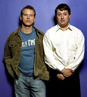 Peep Show. Image shows from L to R: Jeremy Usbourne (Robert Webb), Mark Corrigan (David Mitchell). Copyright: Objective Productions. Peep Show. Image shows from L to R: Jeremy Usbourne (Robert Webb), Mark Corrigan (David Mitchell). Copyright: Objective Productions.