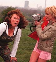 Absolutely Fabulous. Image shows from L to R: Edina (Jennifer Saunders), Katy Grin (Jane Horrocks). Copyright: Saunders And French Productions / BBC. Absolutely Fabulous. Image shows from L to R: Edina (Jennifer Saunders), Katy Grin (Jane Horrocks). Copyright: Saunders And French Productions / BBC.