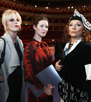 Absolutely Fabulous. Image shows from L to R: Patsy (Joanna Lumley), Royal Albert Hall Manager (Patricia Potter), Edina (Jennifer Saunders). Copyright: Saunders And French Productions / BBC. Absolutely Fabulous. Image shows from L to R: Patsy (Joanna Lumley), Royal Albert Hall Manager (Patricia Potter), Edina (Jennifer Saunders). Copyright: Saunders And French Productions / BBC.