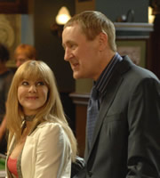 After You've Gone. Image shows from L to R: Lisa (Sarah Hadland), Jimmy Venables (Nicholas Lyndhurst). Copyright: BBC / Rude Boy Productions. After You've Gone. Image shows from L to R: Lisa (Sarah Hadland), Jimmy Venables (Nicholas Lyndhurst). Copyright: BBC / Rude Boy Productions.