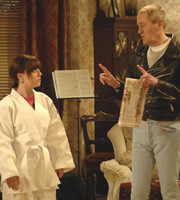 After You've Gone. Image shows from L to R: Molly Venables (Dani Harmer), Jimmy Venables (Nicholas Lyndhurst). Copyright: BBC / Rude Boy Productions. After You've Gone. Image shows from L to R: Molly Venables (Dani Harmer), Jimmy Venables (Nicholas Lyndhurst). Copyright: BBC / Rude Boy Productions.