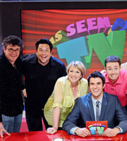As Seen On TV. Image shows from L to R: Joe Pasquale, Dom Joly, Fern Britton, Steve Jones, Jason Manford. Copyright: Shine. As Seen On TV. Image shows from L to R: Joe Pasquale, Dom Joly, Fern Britton, Steve Jones, Jason Manford. Copyright: Shine.