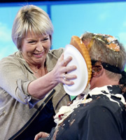 Ask Rhod Gilbert. Image shows from L to R: Fern Britton, Greg Davies. Copyright: Green Inc Film And Television. Ask Rhod Gilbert. Image shows from L to R: Fern Britton, Greg Davies. Copyright: Green Inc Film And Television.