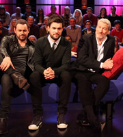 Backchat. Image shows from L to R: Danny Dyer, Jack Whitehall, Jeremy Paxman. Copyright: Tiger Aspect Productions. Backchat. Image shows from L to R: Danny Dyer, Jack Whitehall, Jeremy Paxman. Copyright: Tiger Aspect Productions.