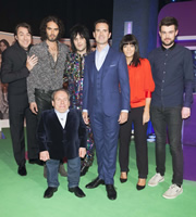 The Big Fat Quiz Of The Year. Image shows from L to R: Jonathan Ross, Russell Brand, Warwick Davis, Noel Fielding, Jimmy Carr, Claudia Winkleman, Jack Whitehall. Copyright: Hot Sauce / Channel 4 Television Corporation. The Big Fat Quiz Of The Year. Image shows from L to R: Jonathan Ross, Russell Brand, Warwick Davis, Noel Fielding, Jimmy Carr, Claudia Winkleman, Jack Whitehall. Copyright: Hot Sauce / Channel 4 Television Corporation.