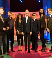 The Big Fat Quiz Of The Year. Image shows from L to R: Charlie Brooker, David Mitchell, Claudia Winkleman, Jimmy Carr, Rob Brydon, Russell Brand, Jonathan Ross. Copyright: Hot Sauce / Channel 4 Television Corporation. The Big Fat Quiz Of The Year. Image shows from L to R: Charlie Brooker, David Mitchell, Claudia Winkleman, Jimmy Carr, Rob Brydon, Russell Brand, Jonathan Ross. Copyright: Hot Sauce / Channel 4 Television Corporation.