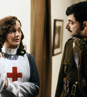 Blackadder. Image shows from L to R: Nurse Mary (Miranda Richardson), Captain Edmund Blackadder (Rowan Atkinson). Copyright: BBC / Tiger Aspect Productions. Blackadder. Image shows from L to R: Nurse Mary (Miranda Richardson), Captain Edmund Blackadder (Rowan Atkinson). Copyright: BBC / Tiger Aspect Productions.
