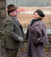 Blandings. Image shows from L to R: Clarence (Timothy Spall), Connie (Jennifer Saunders). Copyright: Mammoth Screen. Blandings. Image shows from L to R: Clarence (Timothy Spall), Connie (Jennifer Saunders). Copyright: Mammoth Screen.