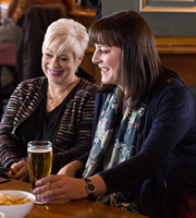 Boy Meets Girl. Image shows from L to R: Pam (Denise Welch), Judy (Rebecca Root). Copyright: Tiger Aspect Productions. Boy Meets Girl. Image shows from L to R: Pam (Denise Welch), Judy (Rebecca Root). Copyright: Tiger Aspect Productions.