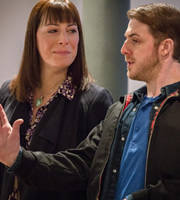 Boy Meets Girl. Image shows from L to R: Judy (Rebecca Root), Leo (Harry Hepple). Copyright: Tiger Aspect Productions. Boy Meets Girl. Image shows from L to R: Judy (Rebecca Root), Leo (Harry Hepple). Copyright: Tiger Aspect Productions.