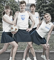 Campus. Image shows from L to R: Imogen Moffat (Lisa Jackson), Jason Armitage (Will Adamsdale), Lydia Tennant (Dolly Wells), Nicole Huggins (Sara Pascoe). Copyright: Monicker Pictures. Campus. Image shows from L to R: Imogen Moffat (Lisa Jackson), Jason Armitage (Will Adamsdale), Lydia Tennant (Dolly Wells), Nicole Huggins (Sara Pascoe). Copyright: Monicker Pictures.