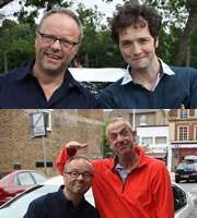 Carpool. Image shows from L to R: Robert Llewellyn, Chris Addison, Arthur Smith. Copyright: RDF Television. Carpool. Image shows from L to R: Robert Llewellyn, Chris Addison, Arthur Smith. Copyright: RDF Television.