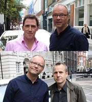 Carpool. Image shows from L to R: Rob Brydon, Robert Llewellyn, Jeremy Hardy. Copyright: RDF Television. Carpool. Image shows from L to R: Rob Brydon, Robert Llewellyn, Jeremy Hardy. Copyright: RDF Television.