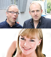 Carpool. Image shows from L to R: Robert Llewellyn, Tim Vine, Doon Mackichan. Copyright: RDF Television. Carpool. Image shows from L to R: Robert Llewellyn, Tim Vine, Doon Mackichan. Copyright: RDF Television.