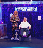 Celebrity Juice. Image shows from L to R: Leigh Francis, Louis Walsh. Copyright: Talkback / TalkbackThames. Celebrity Juice. Image shows from L to R: Leigh Francis, Louis Walsh. Copyright: Talkback / TalkbackThames.