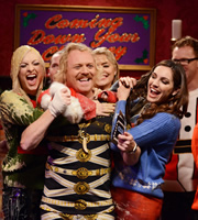 Celebrity Juice. Image shows from L to R: Fearne Cotton, Leigh Francis, Holly Willoughby, Kelly Brook, Jason Byrne. Copyright: Talkback / TalkbackThames. Celebrity Juice. Image shows from L to R: Fearne Cotton, Leigh Francis, Holly Willoughby, Kelly Brook, Jason Byrne. Copyright: Talkback / TalkbackThames.