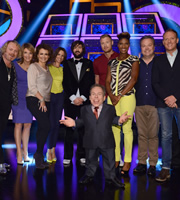 Celebrity Squares. Image shows from L to R: Leigh Francis, Kaye Adams, Nadia Sawalha, Andrea McLean, Joe Wilkinson, Warwick Davis, Andrew Flintoff, Denise Lewis, Hal Cruttenden, Antony Cotton. Copyright: September Films / GroupM Entertainment. Celebrity Squares. Image shows from L to R: Leigh Francis, Kaye Adams, Nadia Sawalha, Andrea McLean, Joe Wilkinson, Warwick Davis, Andrew Flintoff, Denise Lewis, Hal Cruttenden, Antony Cotton. Copyright: September Films / GroupM Entertainment.