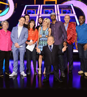 Celebrity Squares. Image shows from L to R: Sandi Toksvig, Reece Shearsmith, Stewart Francis, Bridget Christie, Joe Wilkinson, Ashley Roberts, Warwick Davis, David Haye, Tim Vine, Andi Peters. Copyright: September Films / GroupM Entertainment. Celebrity Squares. Image shows from L to R: Sandi Toksvig, Reece Shearsmith, Stewart Francis, Bridget Christie, Joe Wilkinson, Ashley Roberts, Warwick Davis, David Haye, Tim Vine, Andi Peters. Copyright: September Films / GroupM Entertainment.