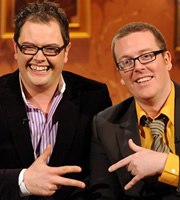 Alan Carr: Chatty Man. Image shows from L to R: Alan Carr, Frankie Boyle. Copyright: Open Mike Productions. Alan Carr: Chatty Man. Image shows from L to R: Alan Carr, Frankie Boyle. Copyright: Open Mike Productions.