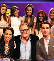 Alan Carr: Chatty Man. Image shows from L to R: Tulisa Contostavlos, Alan Carr, Jimmy Carr. Copyright: Open Mike Productions. Alan Carr: Chatty Man. Image shows from L to R: Tulisa Contostavlos, Alan Carr, Jimmy Carr. Copyright: Open Mike Productions.