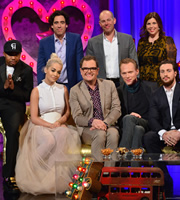 Alan Carr: Chatty Man. Image shows from L to R: Charles Hamilton, Rita Ora, Stephen Mangan, Alan Carr, Phil Spencer, Paul Bettany, Kirstie Allsopp, Aaron Johnson. Copyright: Open Mike Productions. Alan Carr: Chatty Man. Image shows from L to R: Charles Hamilton, Rita Ora, Stephen Mangan, Alan Carr, Phil Spencer, Paul Bettany, Kirstie Allsopp, Aaron Johnson. Copyright: Open Mike Productions.