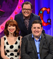 Alan Carr: Chatty Man. Image shows from L to R: Ellie Kemper, Alan Carr, Peter Kay. Copyright: Open Mike Productions. Alan Carr: Chatty Man. Image shows from L to R: Ellie Kemper, Alan Carr, Peter Kay. Copyright: Open Mike Productions.