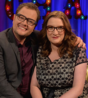 Alan Carr: Chatty Man. Image shows from L to R: Alan Carr, Sarah Millican. Copyright: Open Mike Productions. Alan Carr: Chatty Man. Image shows from L to R: Alan Carr, Sarah Millican. Copyright: Open Mike Productions.