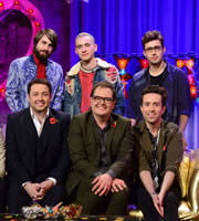 Alan Carr: Chatty Man. Image shows from L to R: Jason Manford, Mikey Goldsworthy, Olly Alexander, Alan Carr, Nick Grimshaw, Emre Türkmen. Copyright: Open Mike Productions. Alan Carr: Chatty Man. Image shows from L to R: Jason Manford, Mikey Goldsworthy, Olly Alexander, Alan Carr, Nick Grimshaw, Emre Türkmen. Copyright: Open Mike Productions.
