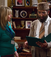 Citizen Khan. Image shows from L to R: Sam (Sally Lindsay), Mr Khan (Adil Ray). Copyright: BBC. Citizen Khan. Image shows from L to R: Sam (Sally Lindsay), Mr Khan (Adil Ray). Copyright: BBC.