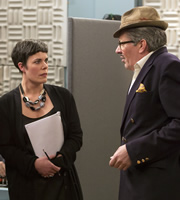 Count Arthur Strong. Image shows from L to R: Rachael (Selina Griffiths), Count Arthur Strong (Steve Delaney). Copyright: Retort / Komedia Entertainment. Count Arthur Strong. Image shows from L to R: Rachael (Selina Griffiths), Count Arthur Strong (Steve Delaney). Copyright: Retort / Komedia Entertainment.