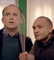 Count Arthur Strong. Image shows from L to R: Michael Baker (Rory Kinnear), Bulent (Chris Ryman). Copyright: Retort / Komedia Entertainment. Count Arthur Strong. Image shows from L to R: Michael Baker (Rory Kinnear), Bulent (Chris Ryman). Copyright: Retort / Komedia Entertainment.