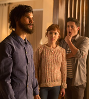 Cuckoo. Image shows from L to R: Dale (Taylor Lautner), Rachel (Esther Smith), Dylan (Tyger Drew-Honey). Copyright: Roughcut Television. Cuckoo. Image shows from L to R: Dale (Taylor Lautner), Rachel (Esther Smith), Dylan (Tyger Drew-Honey). Copyright: Roughcut Television.