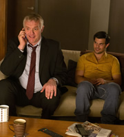 Cuckoo. Image shows from L to R: Ken (Greg Davies), Dale (Taylor Lautner). Copyright: Roughcut Television. Cuckoo. Image shows from L to R: Ken (Greg Davies), Dale (Taylor Lautner). Copyright: Roughcut Television.