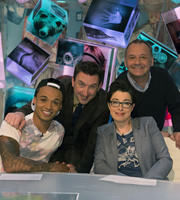 Duck Quacks Don't Echo. Image shows from L to R: Aston Merrygold, Lee Mack, Sue Perkins, Bob Mortimer. Copyright: Magnum Media. Duck Quacks Don't Echo. Image shows from L to R: Aston Merrygold, Lee Mack, Sue Perkins, Bob Mortimer. Copyright: Magnum Media.