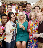 Edge Of Heaven. Image shows from L to R: Spanner (Raphael Sowole), Donkey (Nav Sidhu), Alfie (Blake Harrison), Michelle (Louisa Lytton), Tandeep (Nitin Kundra), Judy (Camille Coduri), Joe (Tony Maudsley), Nanny Mo (Marcia Warren), Camp Gary (Robert Evans), Bald Gary (Adrian Scarborough). Copyright: Hartswood Films Ltd. Edge Of Heaven. Image shows from L to R: Spanner (Raphael Sowole), Donkey (Nav Sidhu), Alfie (Blake Harrison), Michelle (Louisa Lytton), Tandeep (Nitin Kundra), Judy (Camille Coduri), Joe (Tony Maudsley), Nanny Mo (Marcia Warren), Camp Gary (Robert Evans), Bald Gary (Adrian Scarborough). Copyright: Hartswood Films Ltd.
