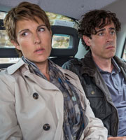 Episodes. Image shows from L to R: Beverly Lincoln (Tamsin Greig), Sean Lincoln (Stephen Mangan). Copyright: Hat Trick Productions / BBC. Episodes. Image shows from L to R: Beverly Lincoln (Tamsin Greig), Sean Lincoln (Stephen Mangan). Copyright: Hat Trick Productions / BBC.