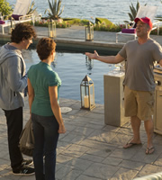 Episodes. Image shows from L to R: Sean Lincoln (Stephen Mangan), Beverly Lincoln (Tamsin Greig), Matt LeBlanc (Matt LeBlanc). Copyright: Hat Trick Productions / BBC. Episodes. Image shows from L to R: Sean Lincoln (Stephen Mangan), Beverly Lincoln (Tamsin Greig), Matt LeBlanc (Matt LeBlanc). Copyright: Hat Trick Productions / BBC.