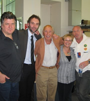 Fighting Talk. Image shows from L to R: Bob Mills, Dougie Anderson, Barry Davies, Eleanor Oldroyd, Perry Groves. Copyright: World's End Productions. Fighting Talk. Image shows from L to R: Bob Mills, Dougie Anderson, Barry Davies, Eleanor Oldroyd, Perry Groves. Copyright: World's End Productions.