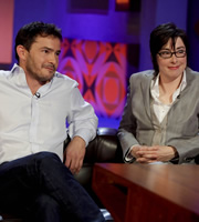 Friday Night With Jonathan Ross. Image shows from L to R: Giles Coren, Sue Perkins. Copyright: Hot Sauce. Friday Night With Jonathan Ross. Image shows from L to R: Giles Coren, Sue Perkins. Copyright: Hot Sauce.