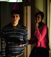 Fresh Meat. Image shows from L to R: Kingsley (Joe Thomas), Vod (Zawe Ashton). Copyright: Objective Productions / Lime Pictures. Fresh Meat. Image shows from L to R: Kingsley (Joe Thomas), Vod (Zawe Ashton). Copyright: Objective Productions / Lime Pictures.