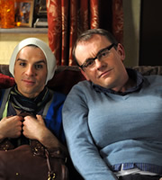 Ideal. Image shows from L to R: Jamie (Iain McKee), Nathaniel (Sean Lock). Copyright: Baby Cow Productions. Ideal. Image shows from L to R: Jamie (Iain McKee), Nathaniel (Sean Lock). Copyright: Baby Cow Productions.