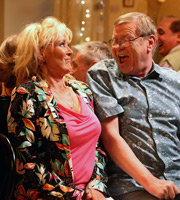 In With The Flynns. Image shows from L to R: Pat (Beverley Callard), Jim (Warren Clarke). Copyright: Caryn Mandabach Productions. In With The Flynns. Image shows from L to R: Pat (Beverley Callard), Jim (Warren Clarke). Copyright: Caryn Mandabach Productions.