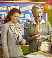 The Job Lot. Trish (Sarah Hadland). Copyright: Big Talk Productions. The Job Lot. Trish (Sarah Hadland). Copyright: Big Talk Productions.