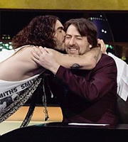 The Jonathan Ross Show. Image shows from L to R: Russell Brand, Jonathan Ross. Copyright: Hot Sauce / ITV Studios. The Jonathan Ross Show. Image shows from L to R: Russell Brand, Jonathan Ross. Copyright: Hot Sauce / ITV Studios.