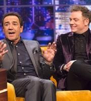 The Jonathan Ross Show. Image shows from L to R: Robert Lindsay, Rufus Hound. Copyright: Hot Sauce / ITV Studios. The Jonathan Ross Show. Image shows from L to R: Robert Lindsay, Rufus Hound. Copyright: Hot Sauce / ITV Studios.