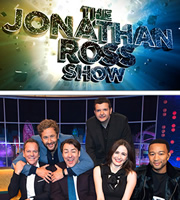 The Jonathan Ross Show. Image shows from L to R: Kiefer Sutherland, Chris O'Dowd, Jonathan Ross, Kevin Bridges, Emily Mortimer, John Legend. Copyright: Hot Sauce / ITV Studios. The Jonathan Ross Show. Image shows from L to R: Kiefer Sutherland, Chris O'Dowd, Jonathan Ross, Kevin Bridges, Emily Mortimer, John Legend. Copyright: Hot Sauce / ITV Studios.