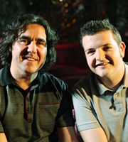 Kevin Bridges: What's The Story?. Image shows from L to R: Micky Flanagan, Kevin Bridges. Copyright: Open Mike Productions. Kevin Bridges: What's The Story?. Image shows from L to R: Micky Flanagan, Kevin Bridges. Copyright: Open Mike Productions.